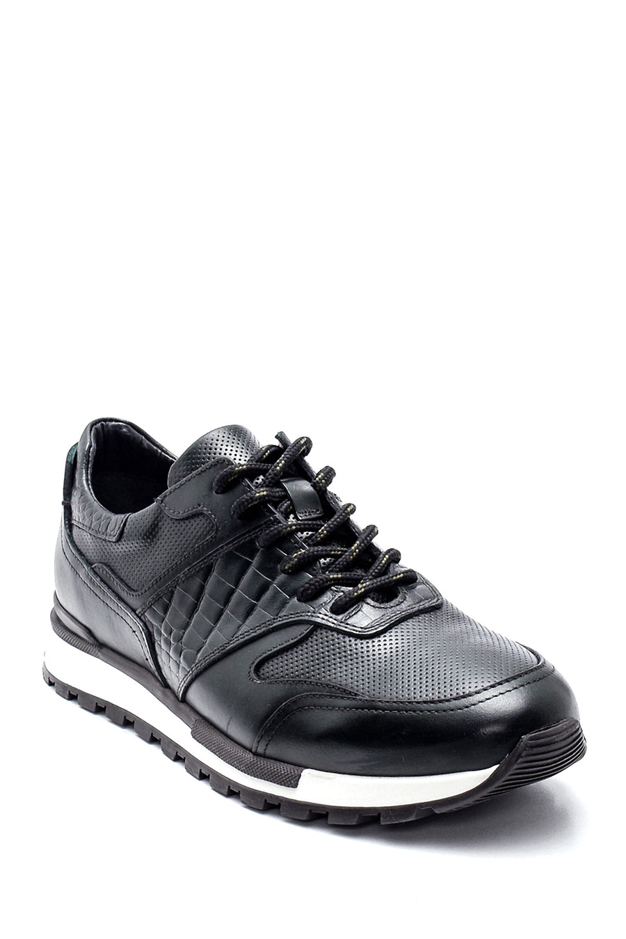 Men's Leather Crocodile Detailed Sneaker