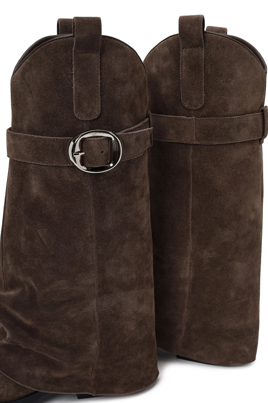 Woman Mink Thick-Heeled Suede Boot