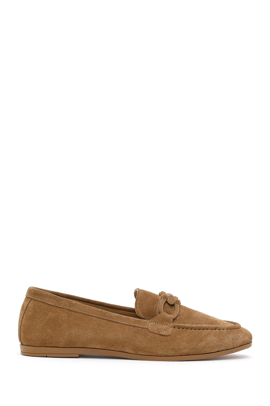 Women's Tan Suede Leather Loafer 26PFD202510 | Derimod