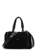Women's Black Long Strap Suede Handbag | Derimod