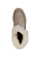 Geox Women's Beige Spherica Suede Leather Boots | Derimod