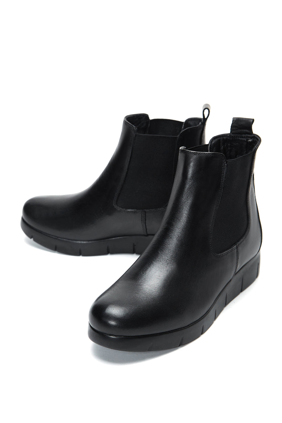 Women's Leather Wedge Heel Boots