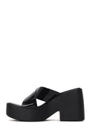 Woman Black Chunky-heeled Platform Jelly Slippers | Derimod