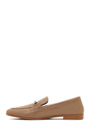 Kadın Pudra Toka Detaylı Deri Maskülen Loafer | Derimod