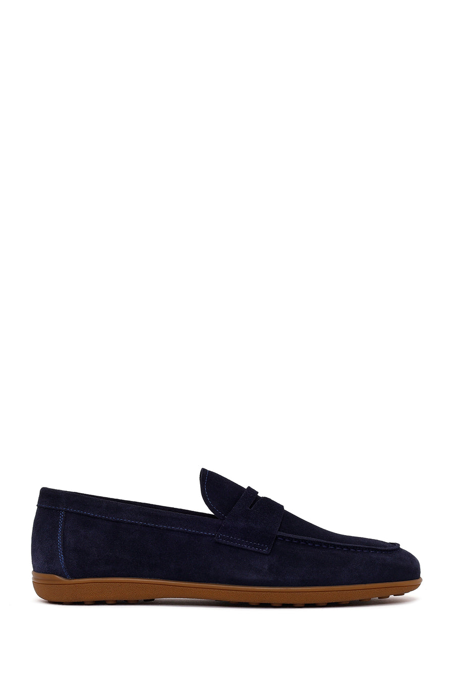Erkek Lacivert Süet Deri Loafer 26SFD620710 | Derimod