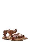 Women's Brown Ankle Buckle Leather Sandals | Derimod