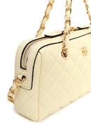Woman Yellow Long-Strap Quilted Mini Crossbody Bag | Derimod