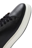 Men's Black Thick Sole Lace Up Leather Sneaker | Derimod