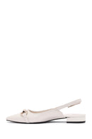 Women's Cream Accessory Open Back Ballerinas | Derimod