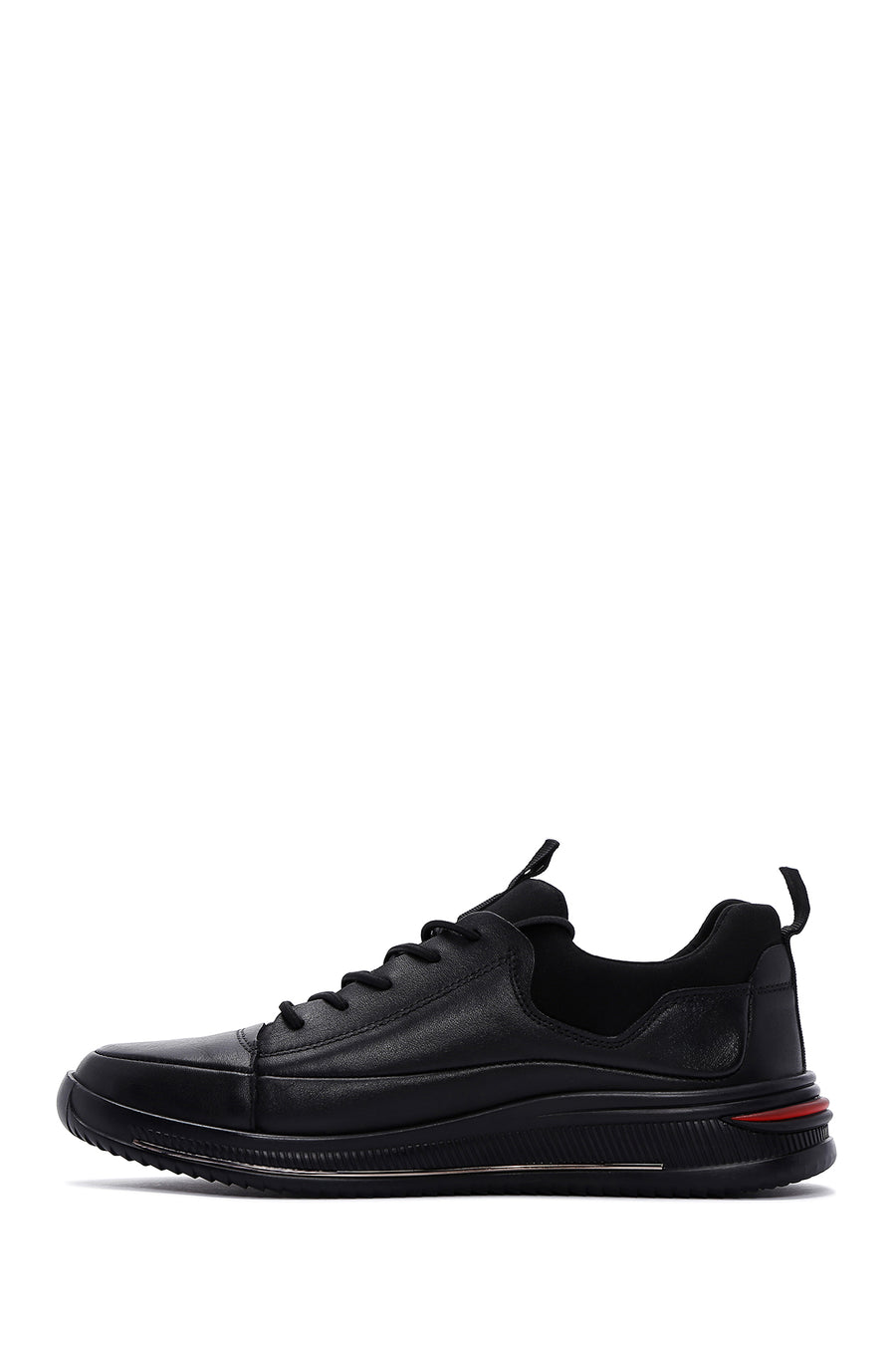 Erkek Siyah Deri Sneaker