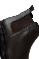 Men's Brown Leather Casual Chelsea Flat Boots | Derimod