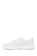 Erkek Beyaz Bağcıklı Deri Sneaker | Derimod
