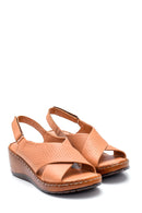 Women's Comfort Wedge Heel Leather Sandals | Derimod