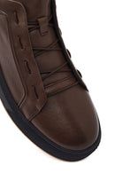 Male Brown Lace-Up Leather Sneaker | Derimod