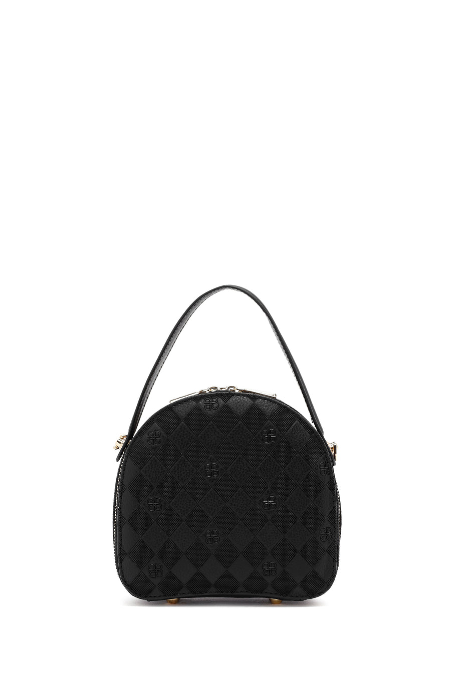 Women's Black Long Strap Printed Mini Handbag