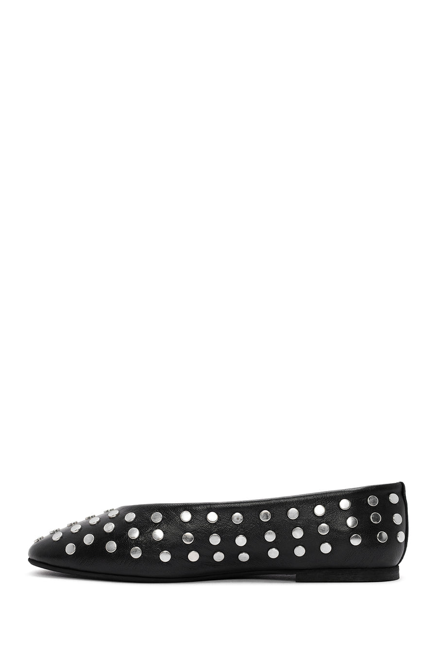 Women's Black Stone Leather Ballerinas