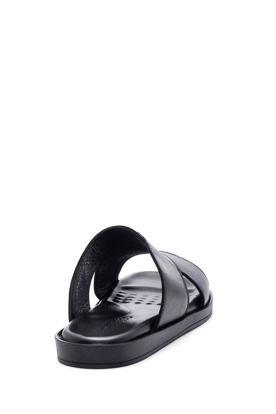 Men's Black Leather Slippers