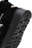 Women's Black Thick-Soled Fur-Lined Leather Boots | Derimod