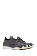 Men's Grey Lace-Up Fabric Sneakers | Derimod