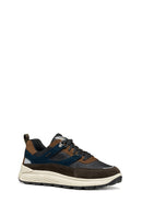 Geox Men Brown U Spherica 4X4 B Abx C - Suede Lace-Up Thick-Soled Fabric Sneaker | Derimod