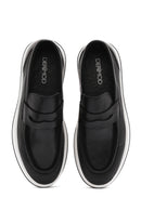 Erkek Siyah Spor Deri Loafer | Derimod