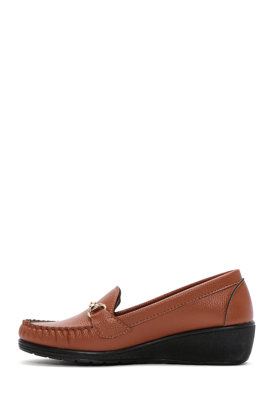 Women's Tan Wedge Heel Loafer
