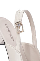 Women's Cream Accessory Open Back Ballerinas | Derimod