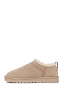Woman Beige Suede Teddy Boots | Derimod