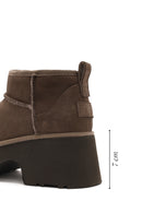 Women's Mink Thick Soled Suede Leather Teddy Boots | Derimod