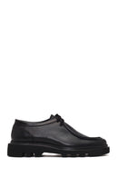 Male Black Lace-Up Thick-Soled Leather Casual Shoes | Derimod