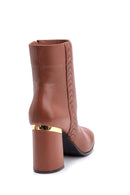 Women's Detailed Heeled Leather Boots | Derimod