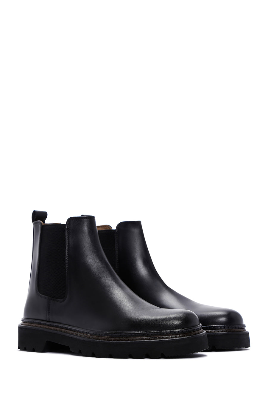 Men's Black Leather Casual Chelsea Boots