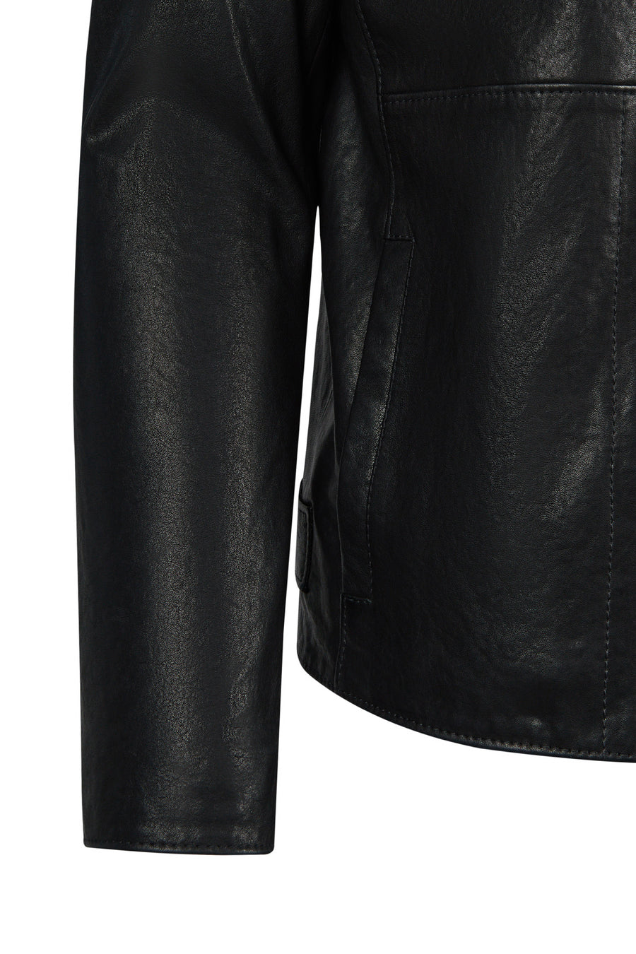 Endrick Male Black Slim-Fit Leather Jacket