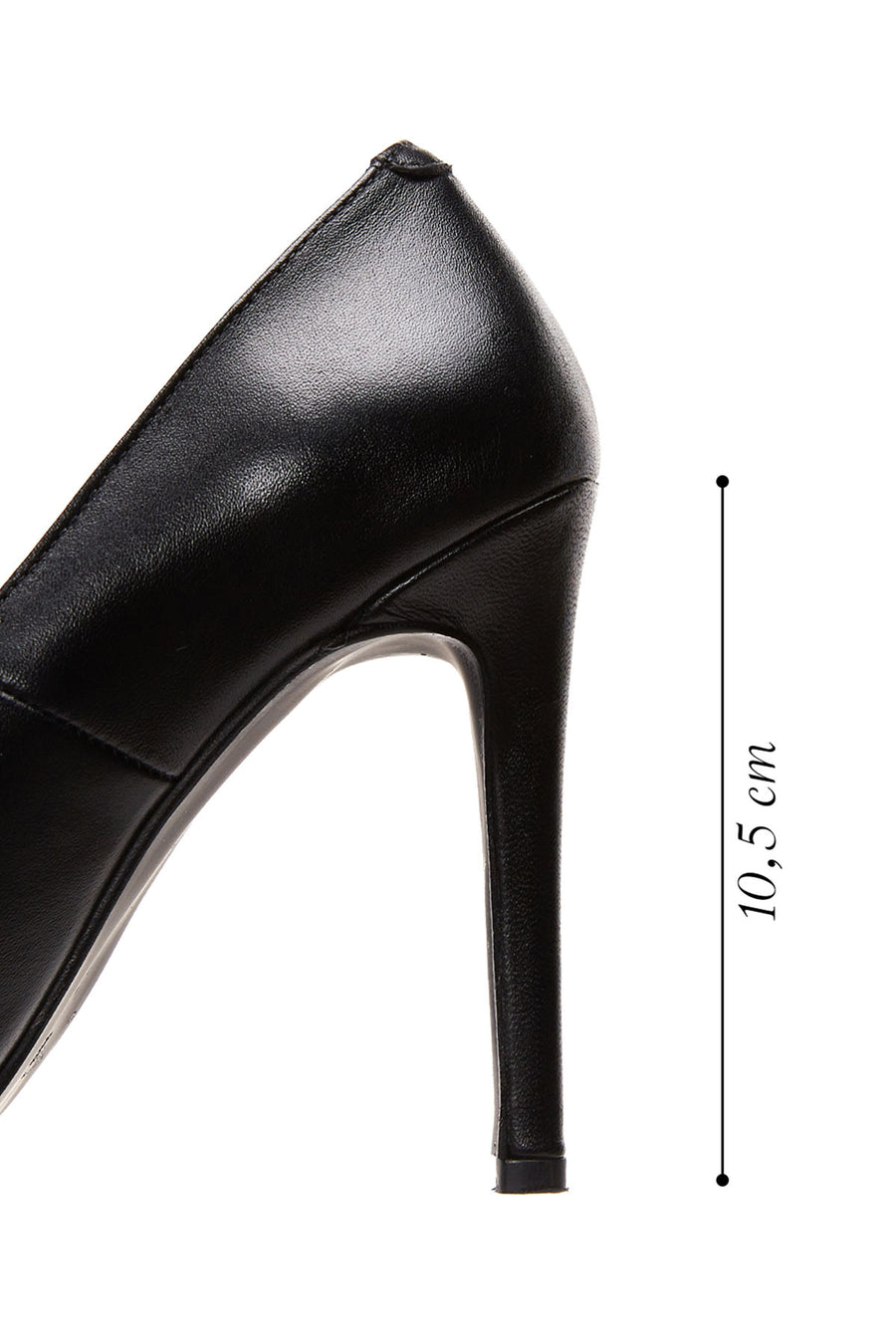 Women's Black Thin Heeled Leather Stiletto