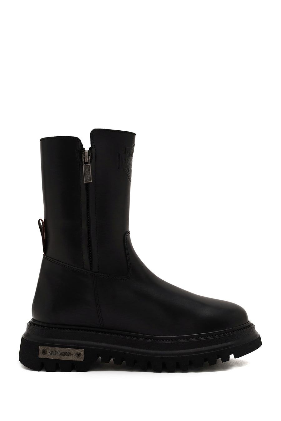 Harley Davidson Woman Black River Zip Closure Thick-Soled Leather Boots 026Z100026 | Derimod