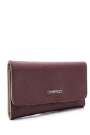 Women's Burgundy Faux Leather Wallet | Derimod
