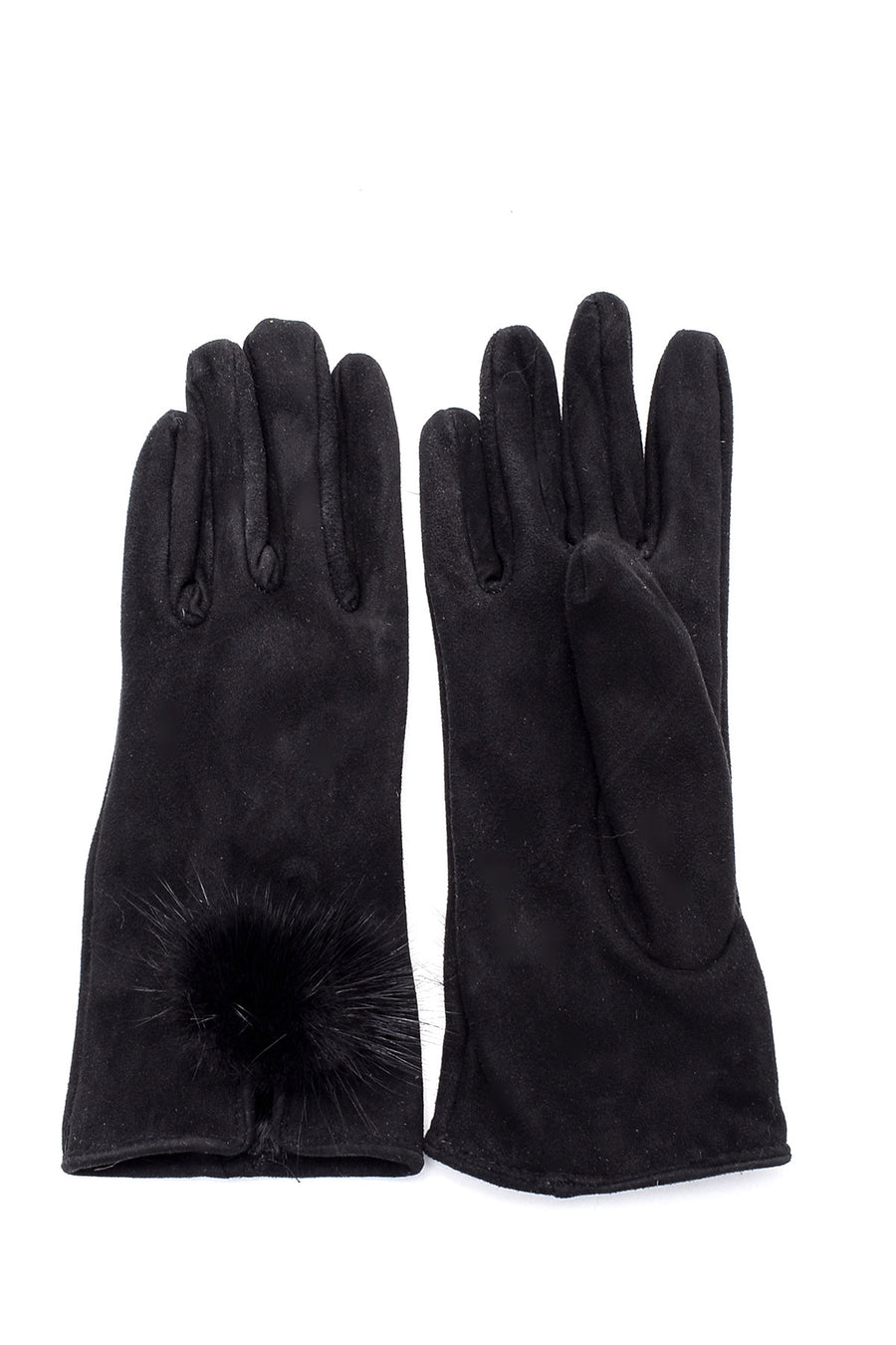 Women's Black Suede Leather Gloves 000A2D450210 | Derimod