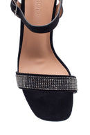 Women's Black Stone Heeled Sandals | Derimod