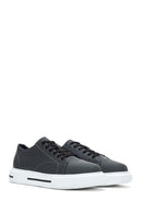 Erkek Gri Deri Kalın Tabanlı Sneaker | Derimod