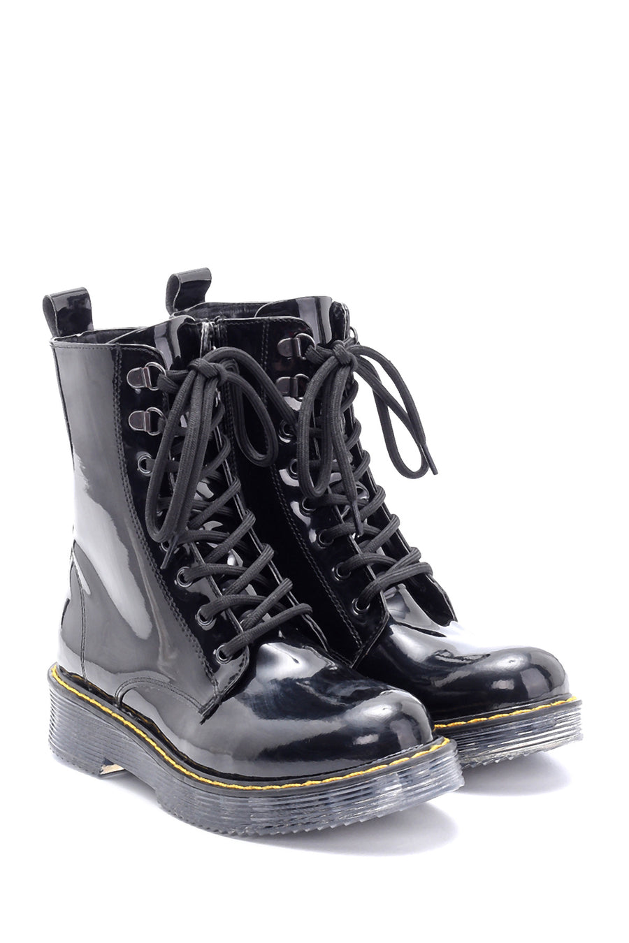 Women's Transparent Sole Patent Leather Boots