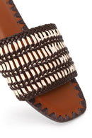 Woman Brown Braided Slipper | Derimod