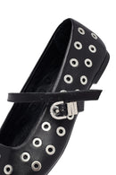 Woman Black Buckle Leather Babet | Derimod