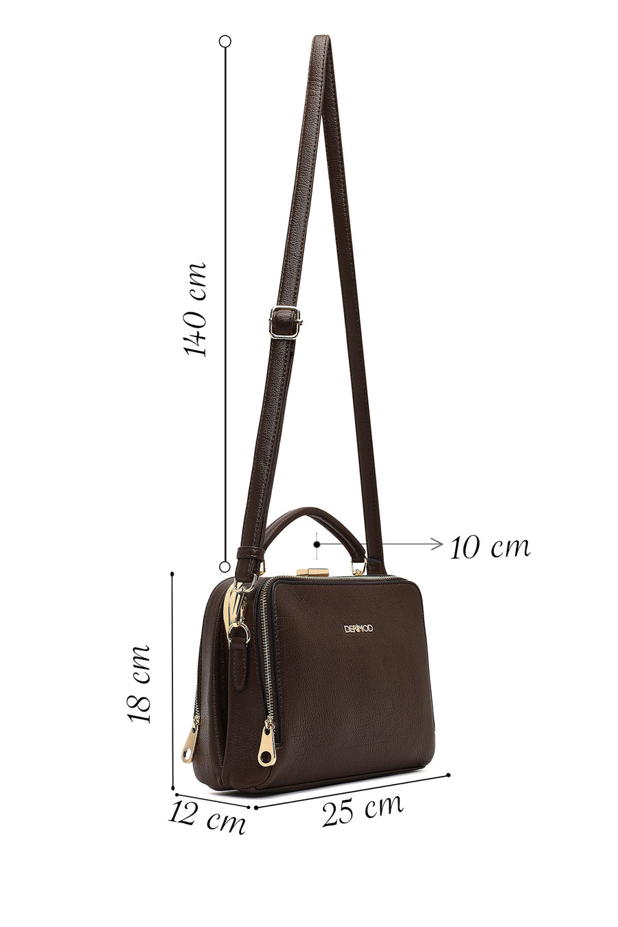 Woman Brown Long-Strap Shoulder Bag