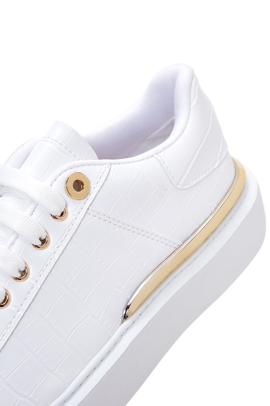 Men's White Thick Soled Sneaker