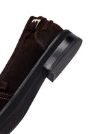 Woman Brown Buckled Suede Masculine Loafer | Derimod