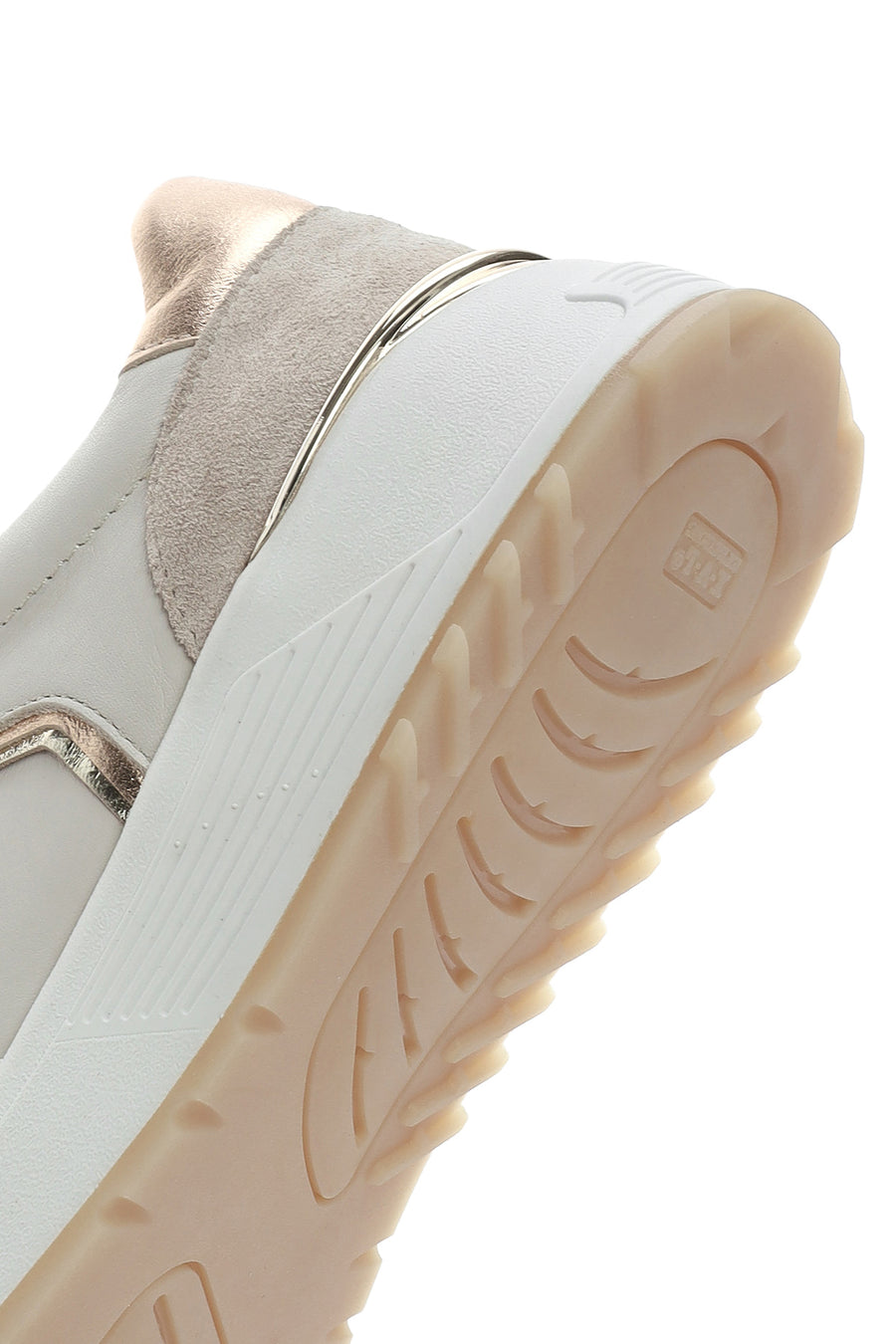 Women's Beige Lace-up Leather Sneaker