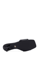 Women's Black Thin Short Heeled Slippers | Derimod