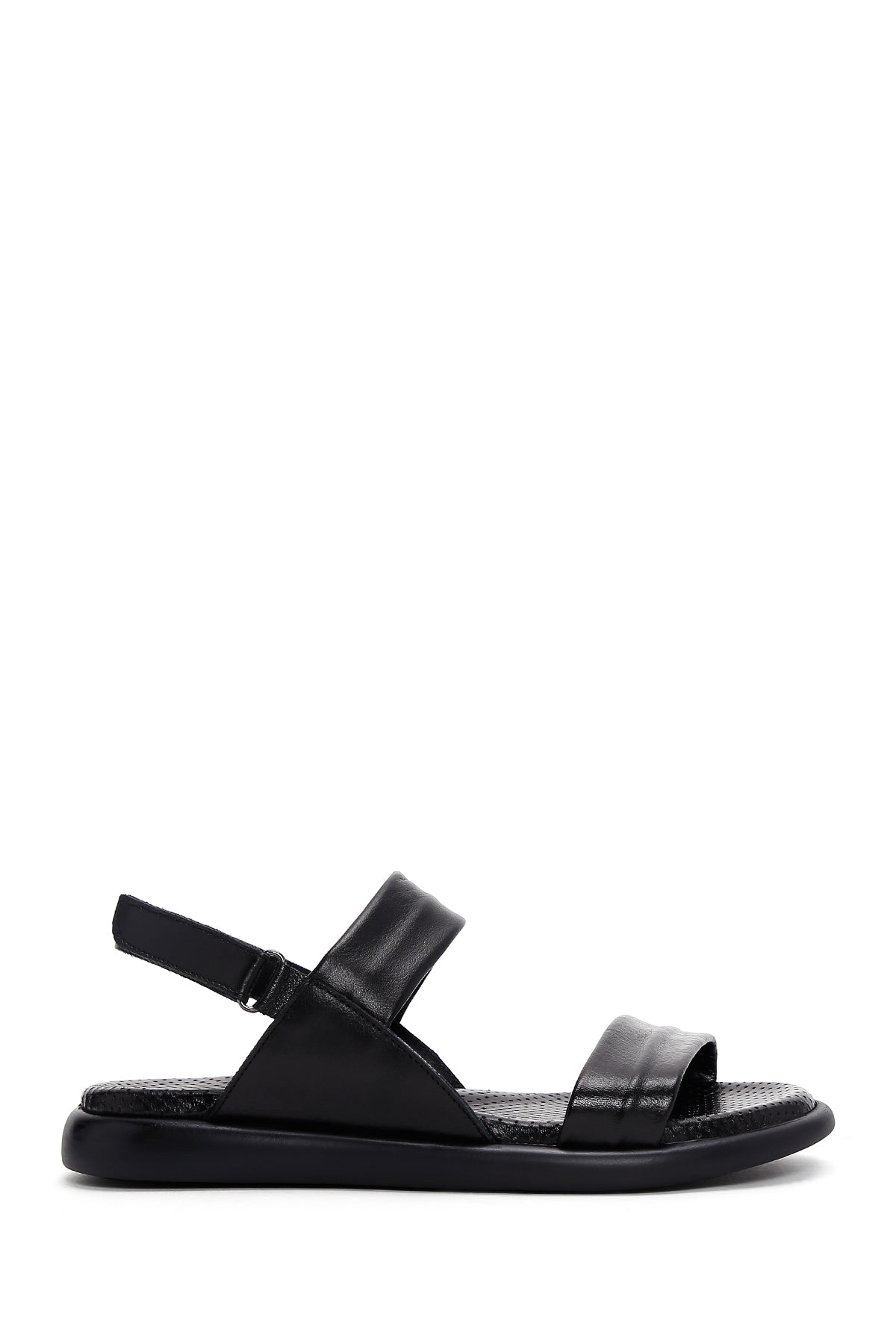 Women's Black Leather Comfort Sandals 23SFD360418 | Derimod