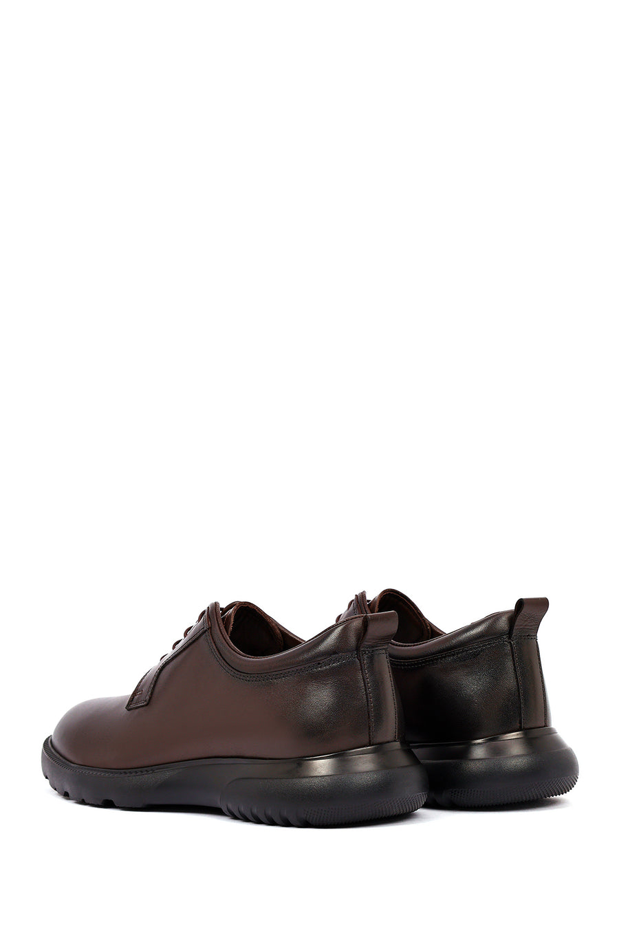 Men's Brown Lace-Up Leather Casual Shoes