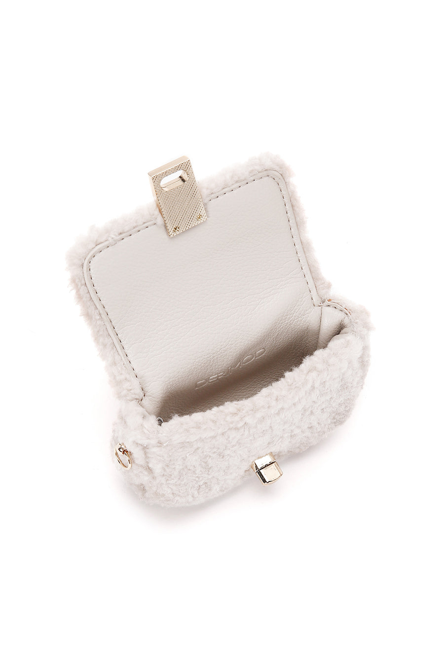Women's White Plush Mini Crossbody Bag